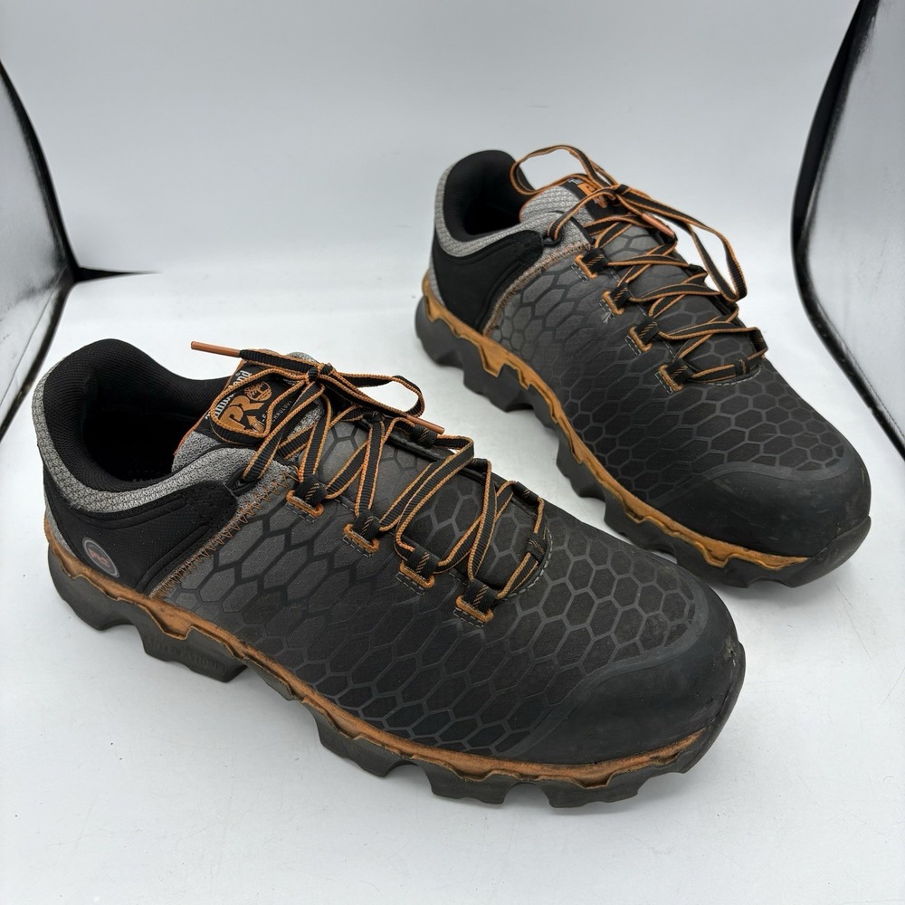 Timberland Pro Shoes Mens Size 13 W Powertrain Sport Black Alloy Safety Toe Oran